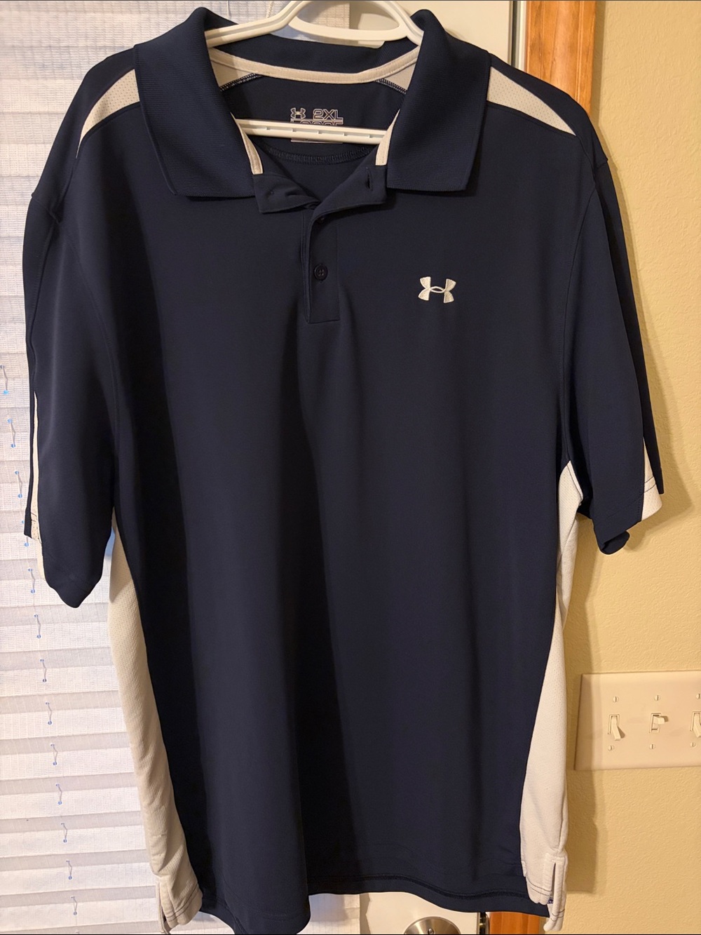 Under Armour Navy and White Short-Sleeve Performance Polo